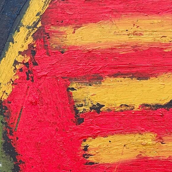 John Sperry Outsider Southern Folk Art “Owl” Painting 24” X 11” - Picture 4 of 6